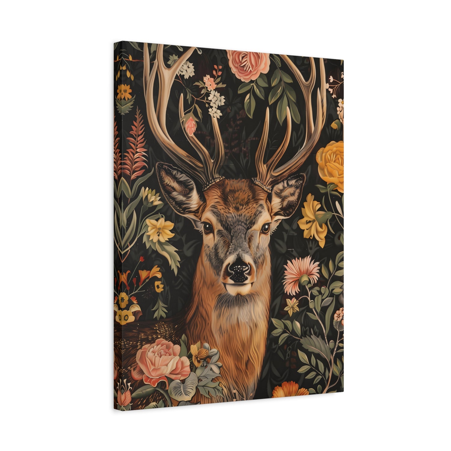 1.25" Matte Canvas - Floral Deer Majesty