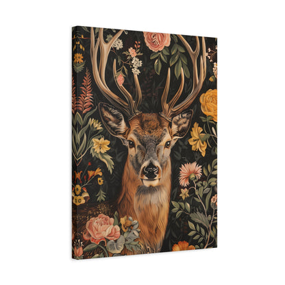 1.25" Matte Canvas - Floral Deer Majesty