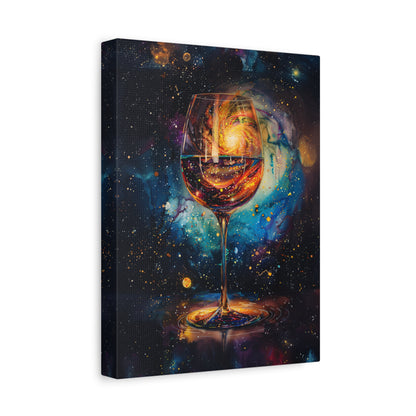 1.25" Matte Canvas - Cosmic Swirl in Wine Glass