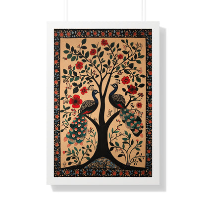 Framed Paper Print - Lovers Under Blooming Canopy