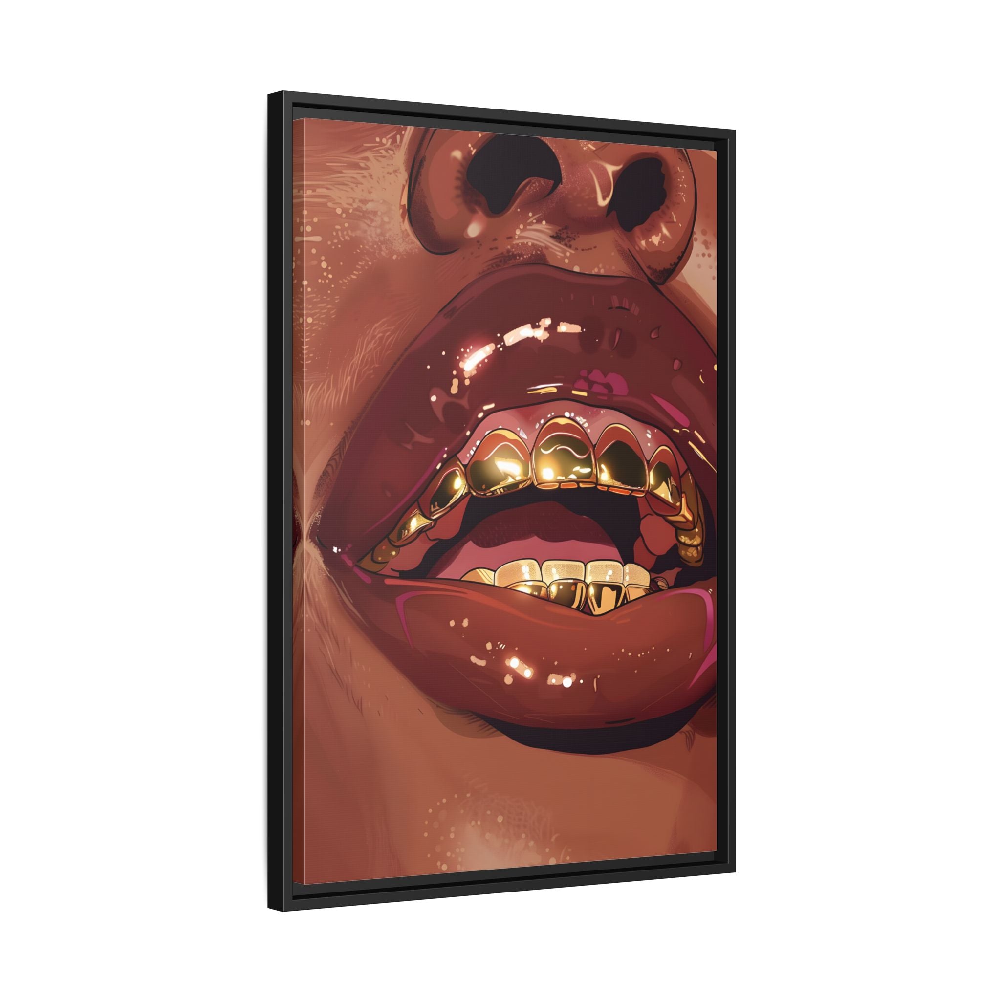 Framed Canvas - Gold Grills Glam Closeup