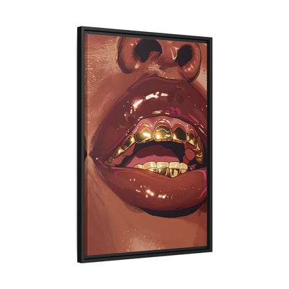 Framed Canvas - Gold Grills Glam Closeup