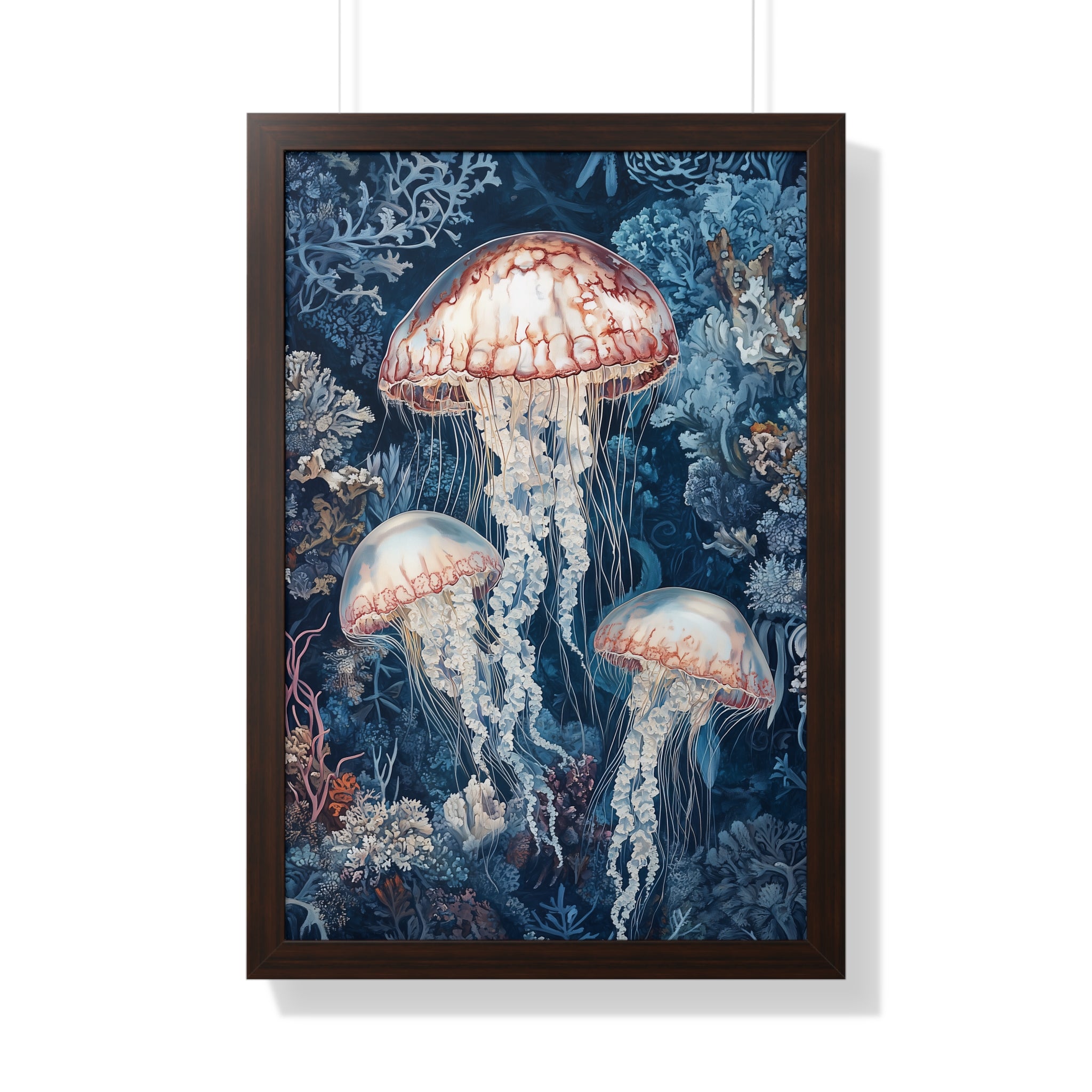 Framed Paper Print - Ethereal Ocean Jellyfish