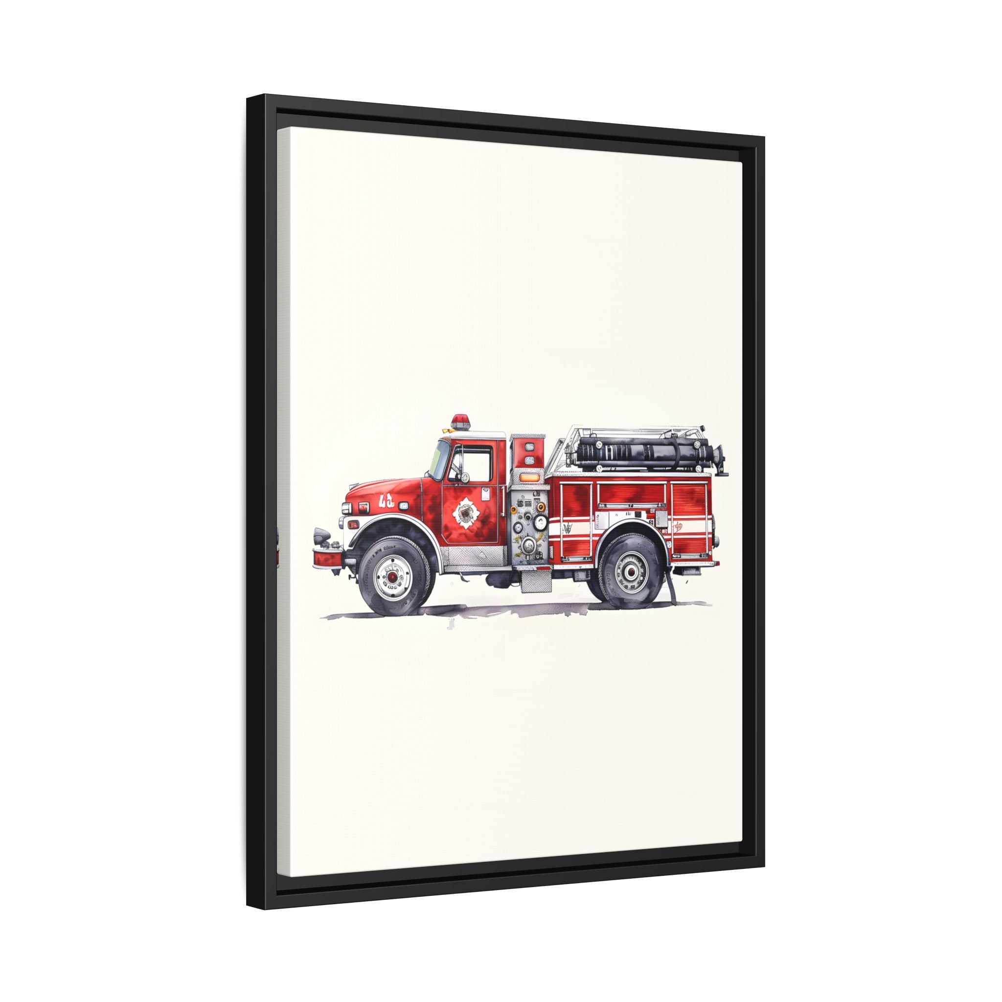 Framed Canvas - Classic Pumper Firetruck