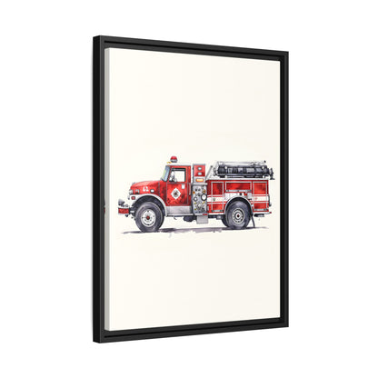 Framed Canvas - Classic Pumper Firetruck