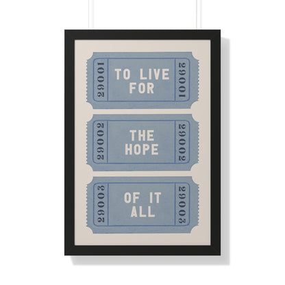 Framed Paper Print - The Hope Ticket Trilogy