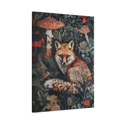 1.25" Matte Canvas - Forest Fox with Mushrooms