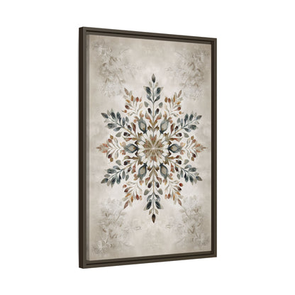 Framed Canvas - Nordic Botanical Snowflake