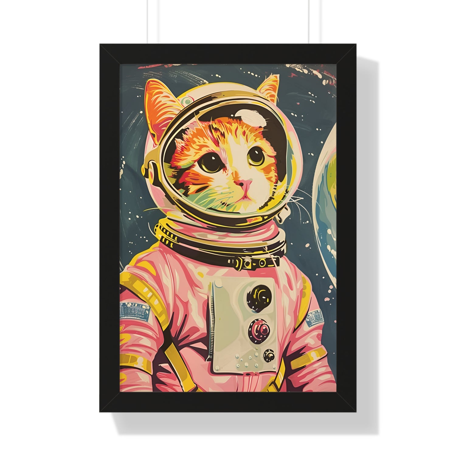 Framed Paper Print - Catstronaut Pink Mission