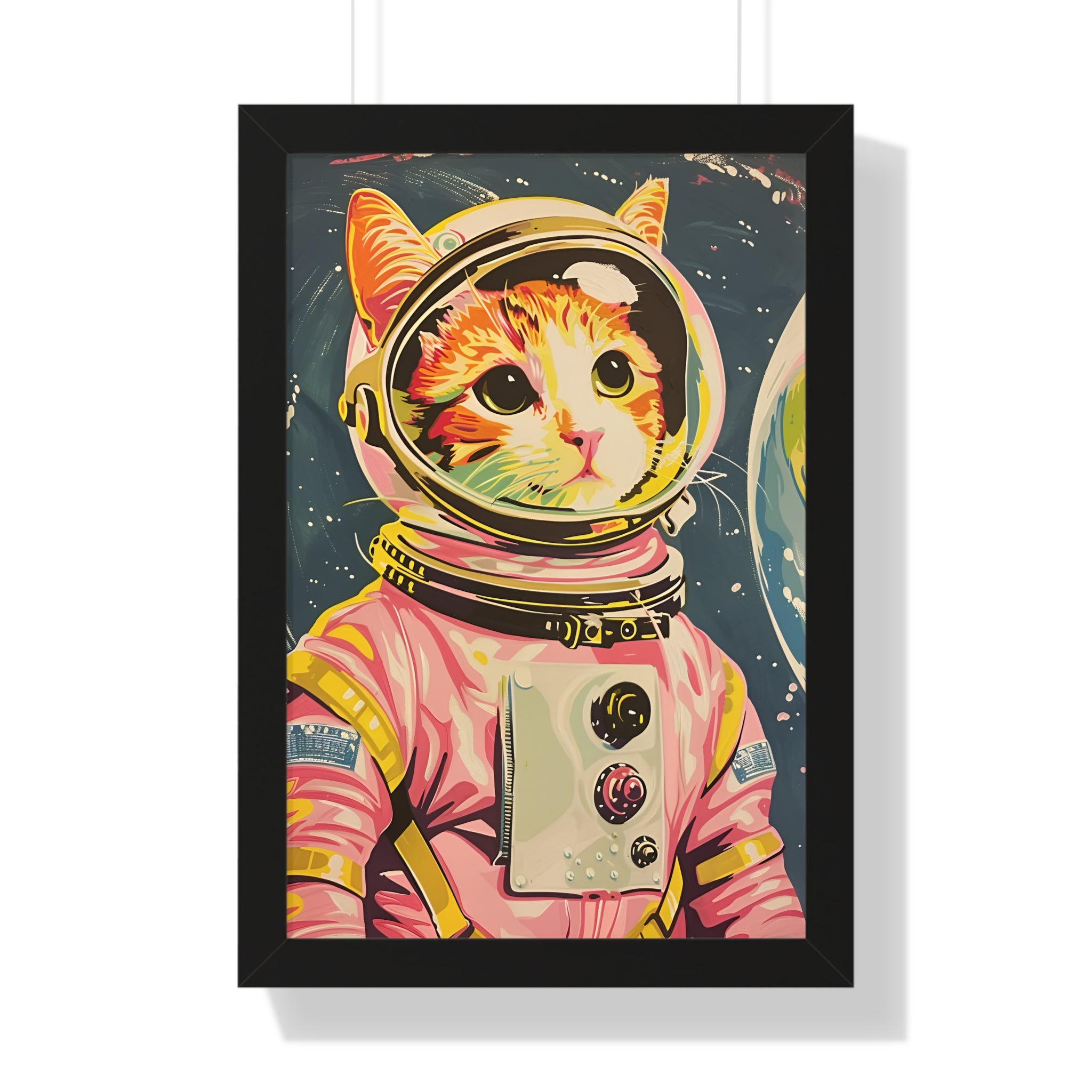 Framed Paper Print - Catstronaut Pink Mission