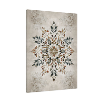 1.25" Matte Canvas - Nordic Botanical Snowflake