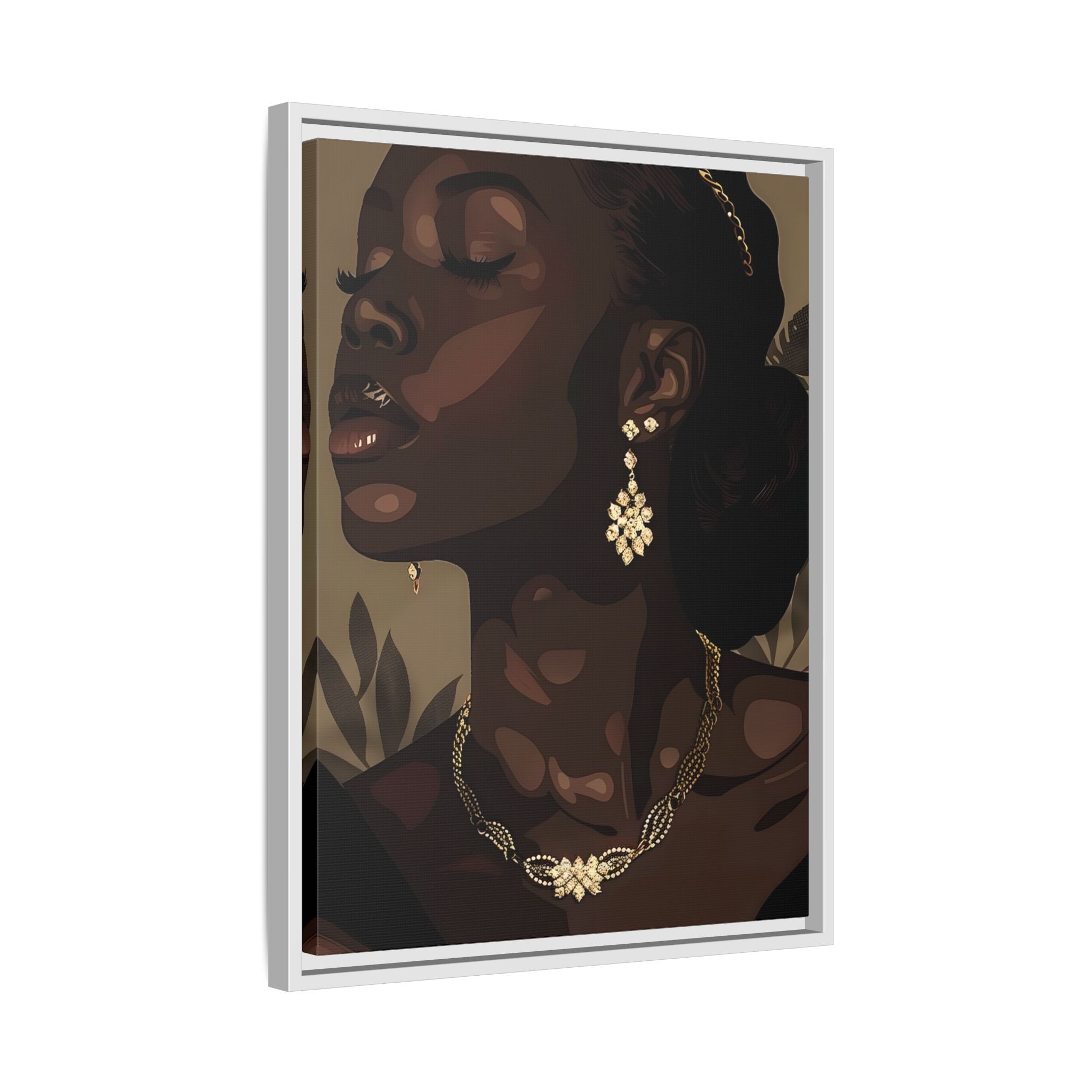 Framed Canvas - Golden Melanin Muse