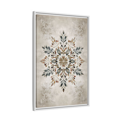 Framed Canvas - Nordic Botanical Snowflake
