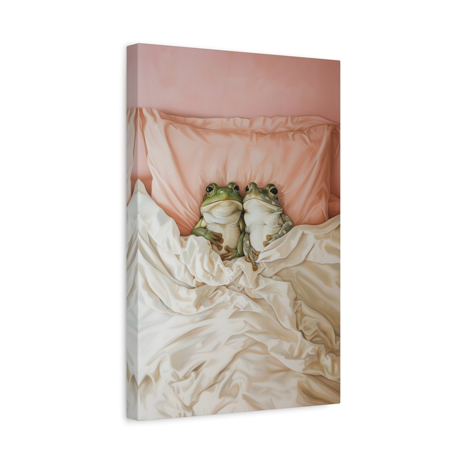 1.25" Matte Canvas - Cozy Frogs Romantic Bliss