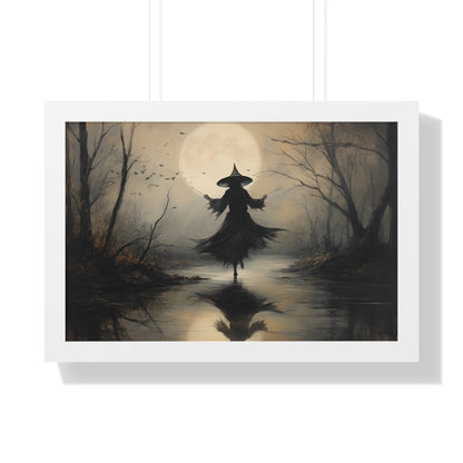 Framed Paper Print - Moonlit Witch&