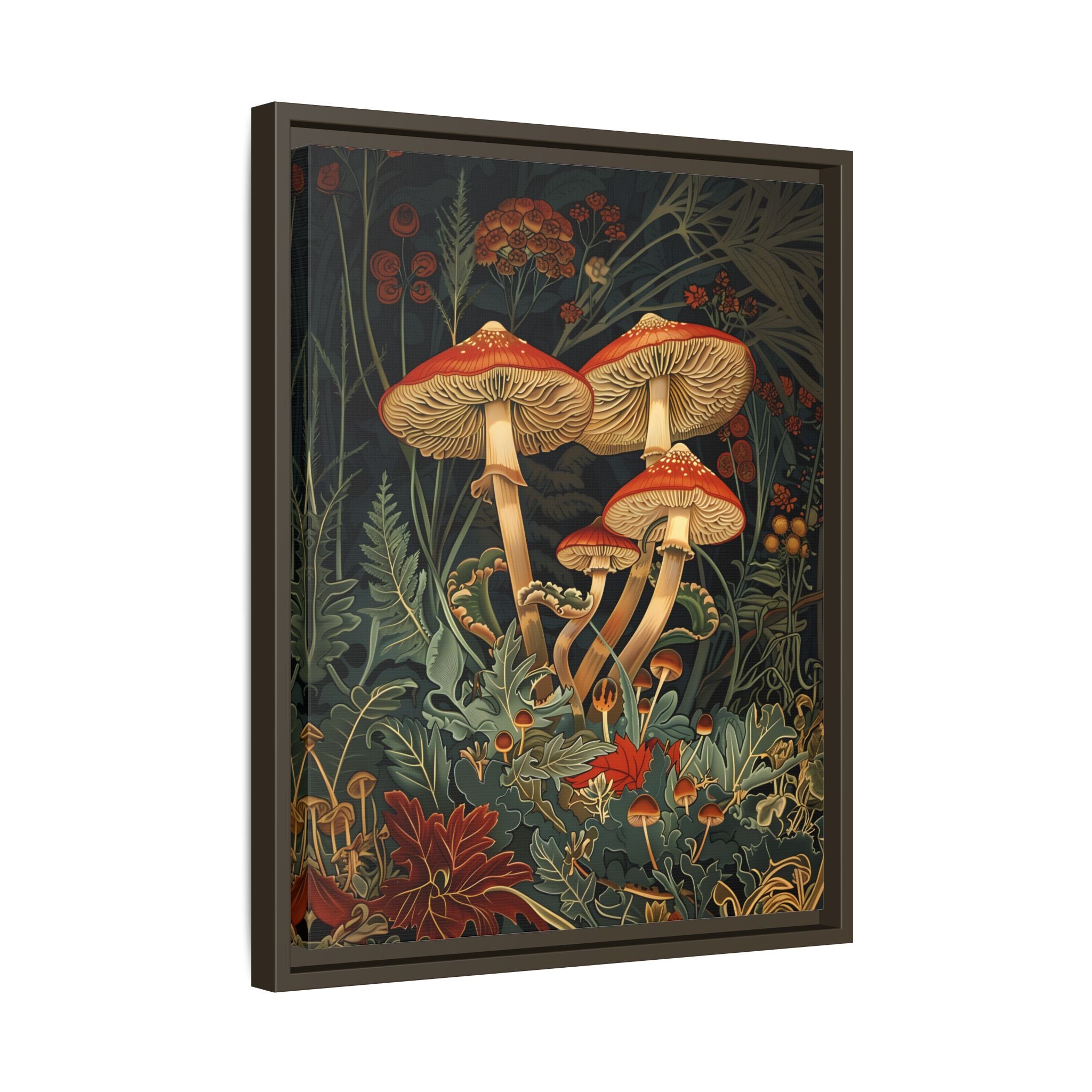 Framed Canvas - Elegant Mushroom Reverie