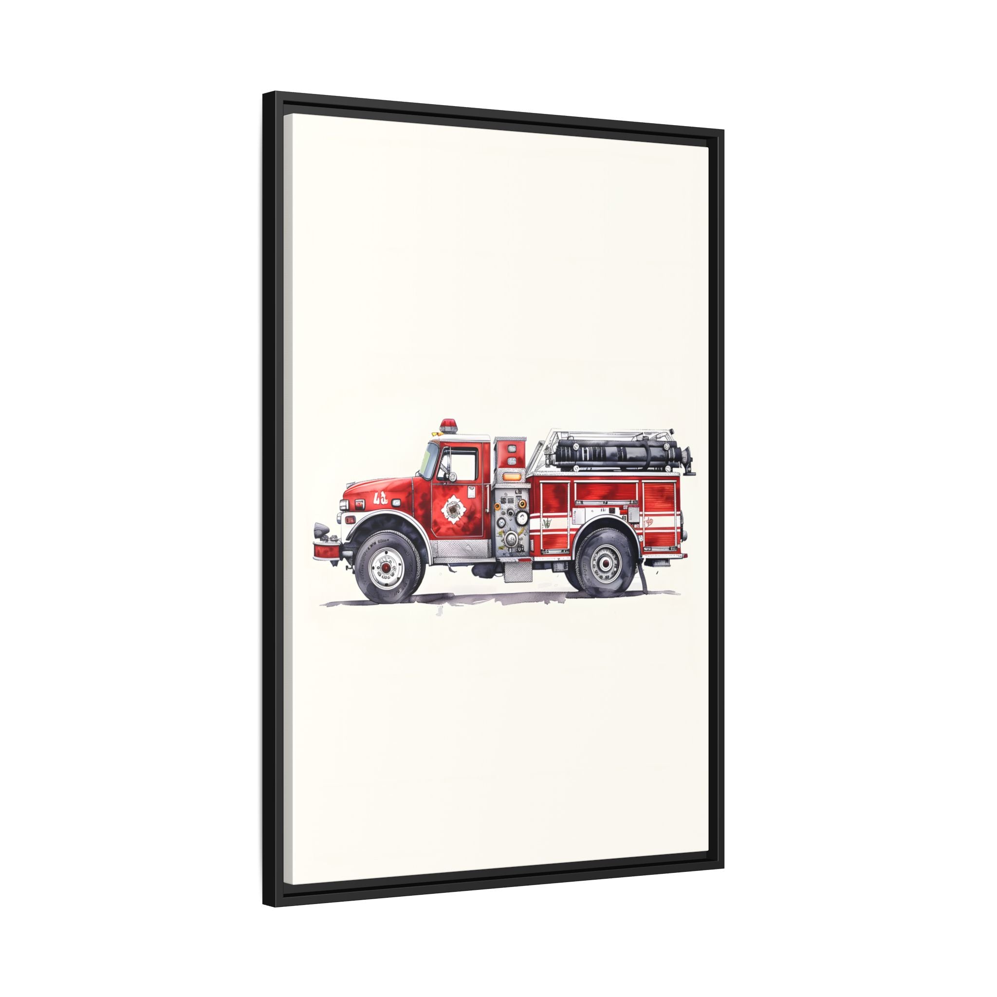 Framed Canvas - Classic Pumper Firetruck