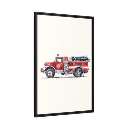 Framed Canvas - Classic Pumper Firetruck