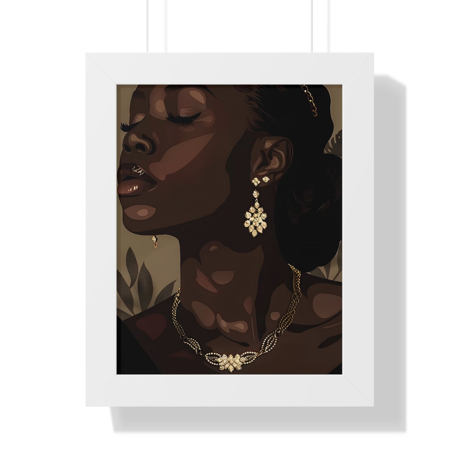 Framed Paper Print - Golden Melanin Muse