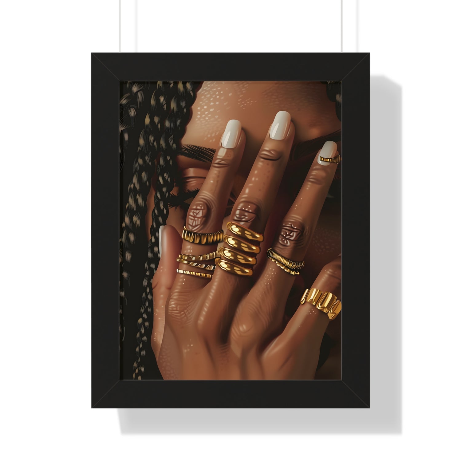 Framed Paper Print - Braided Golden Ring Beauty