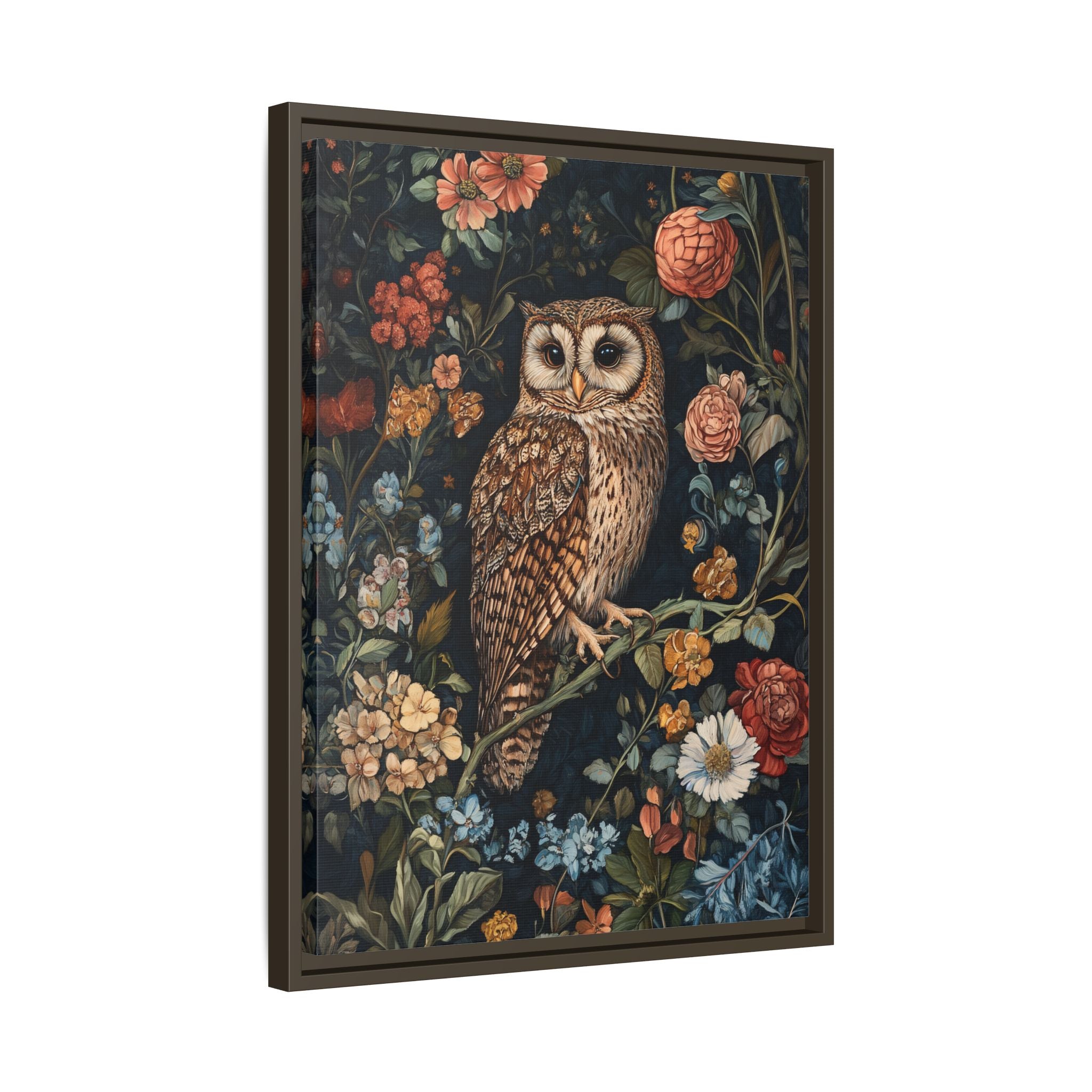 Framed Canvas - Guardian of the Floral Night