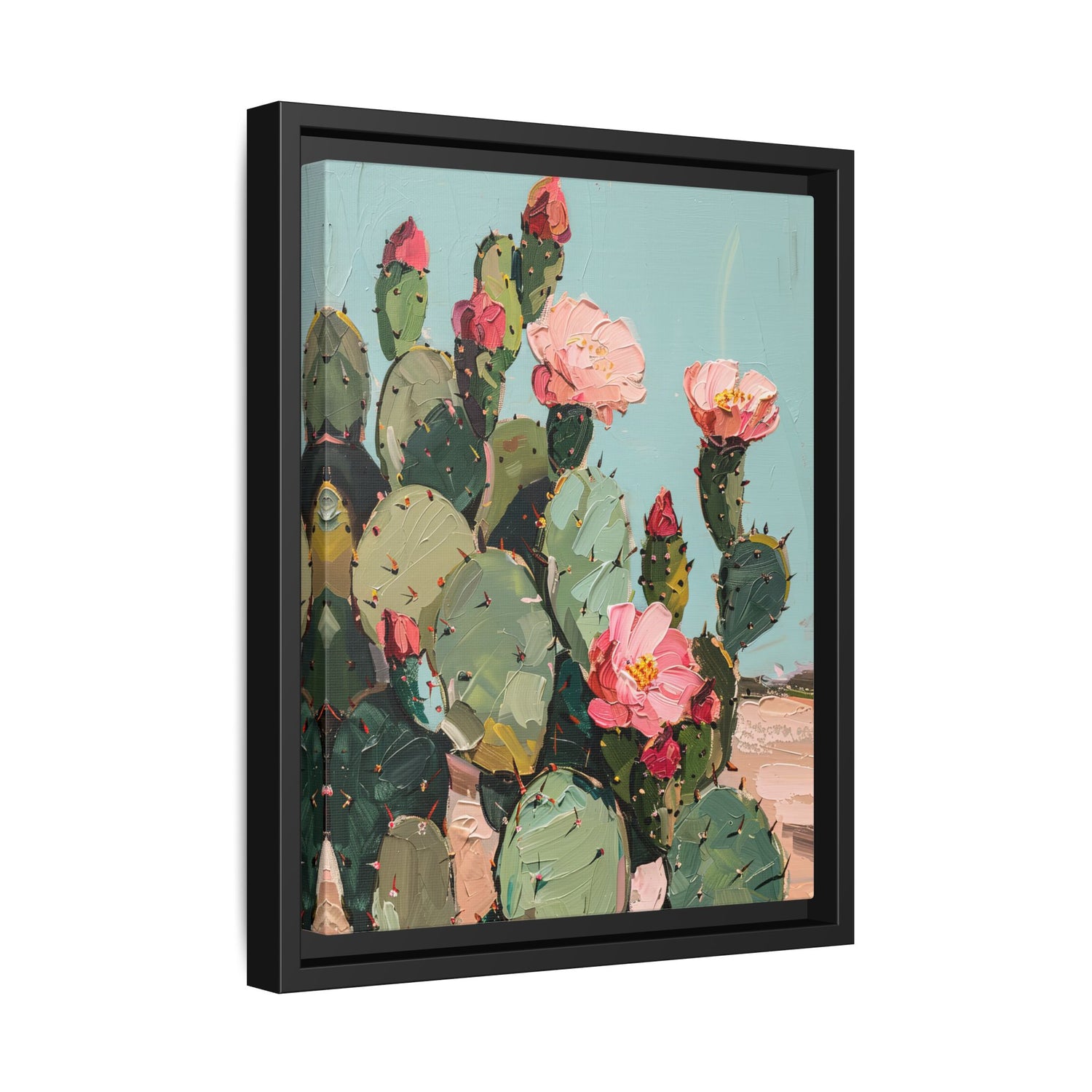 Framed Canvas - Arizona Blooming Cactus Color