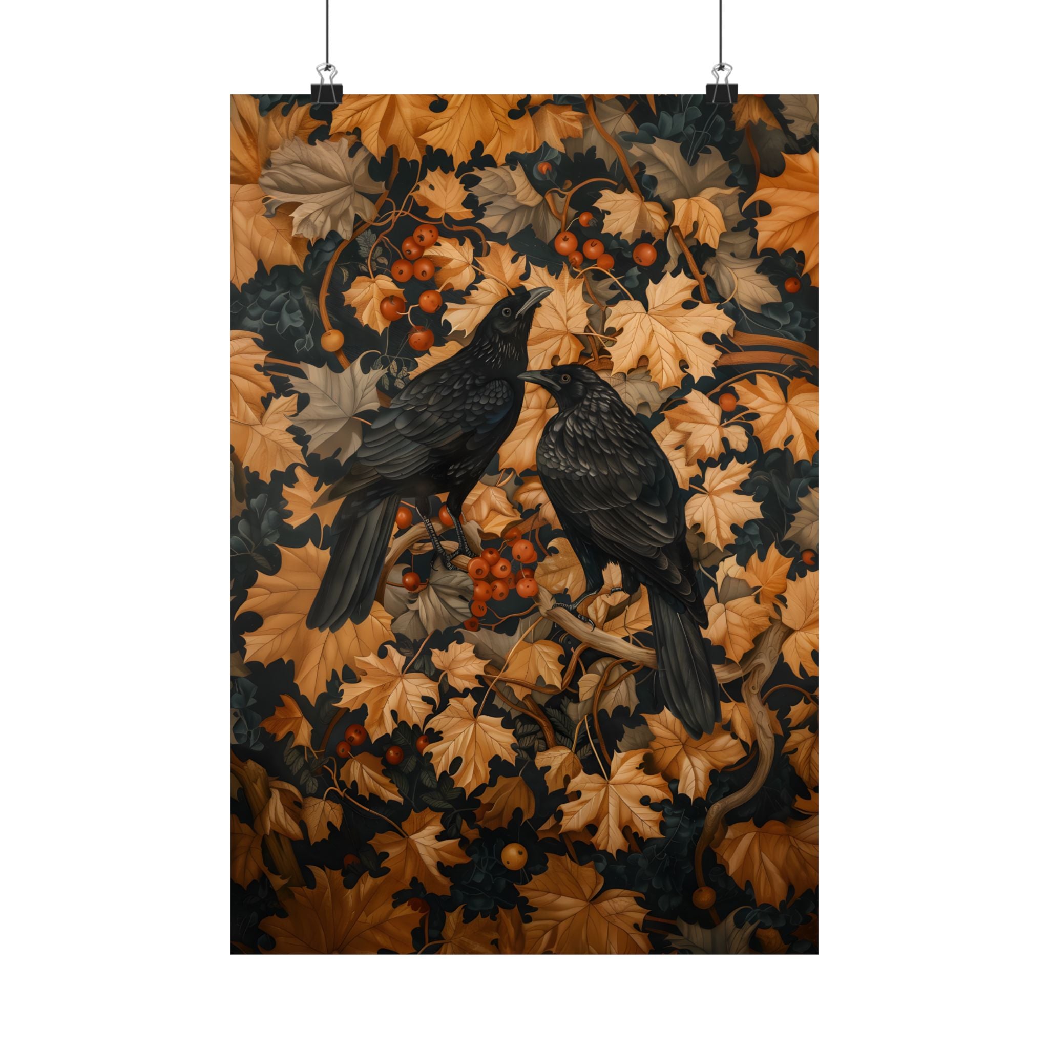 Autumn Rooks in Golden Leaves