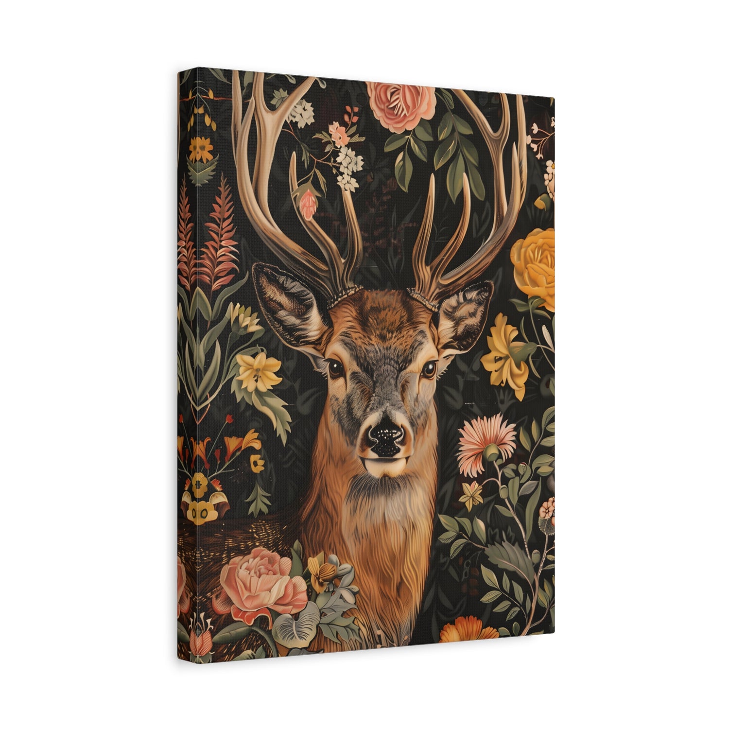 1.25" Matte Canvas - Floral Deer Majesty