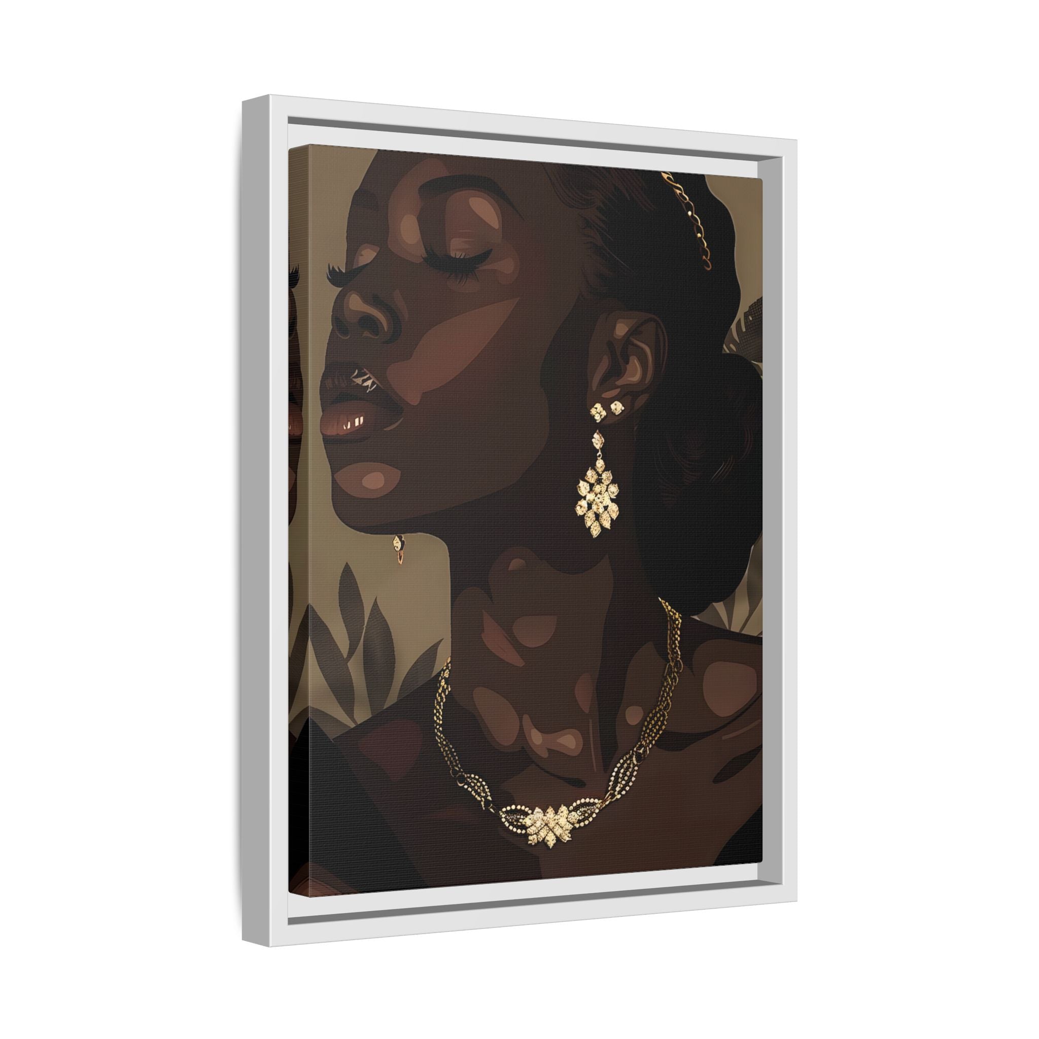 Framed Canvas - Golden Melanin Muse