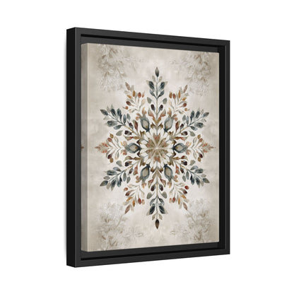 Framed Canvas - Nordic Botanical Snowflake
