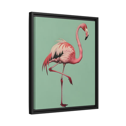 Framed Canvas - Pink Flamingo Tropical