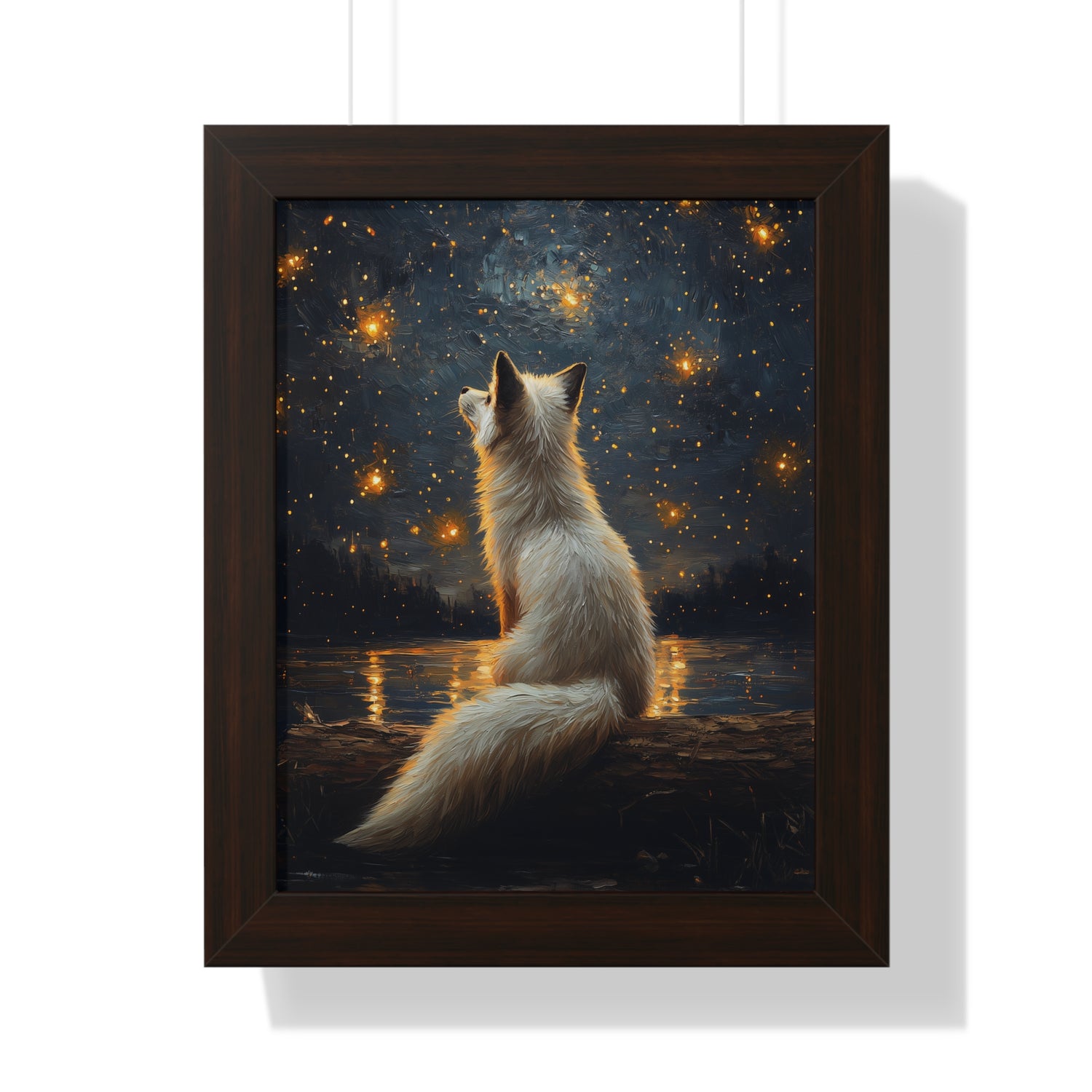 Framed Paper Print - Stargazing Fox Reverie