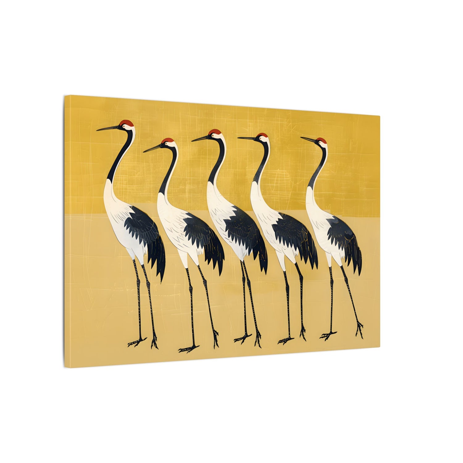 .75" Matte Canvas - Golden Parade of Cranes