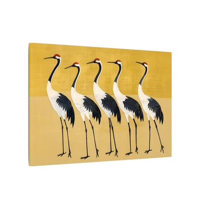 .75" Matte Canvas - Golden Parade of Cranes