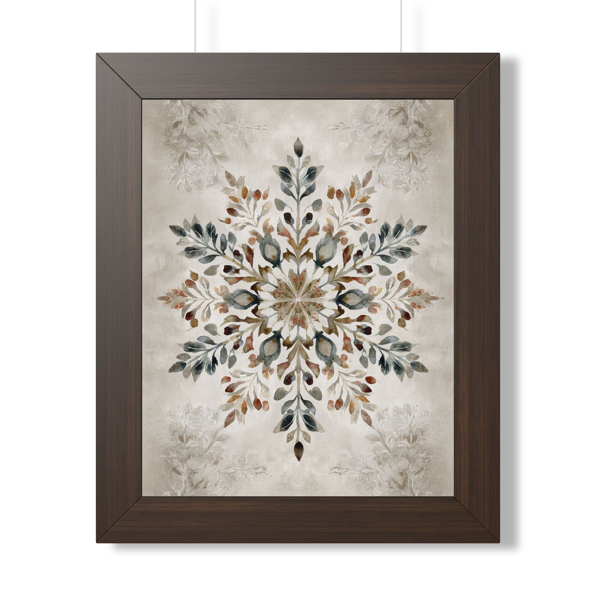 Framed Paper Print - Nordic Botanical Snowflake
