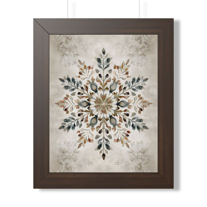 Framed Paper Print - Nordic Botanical Snowflake