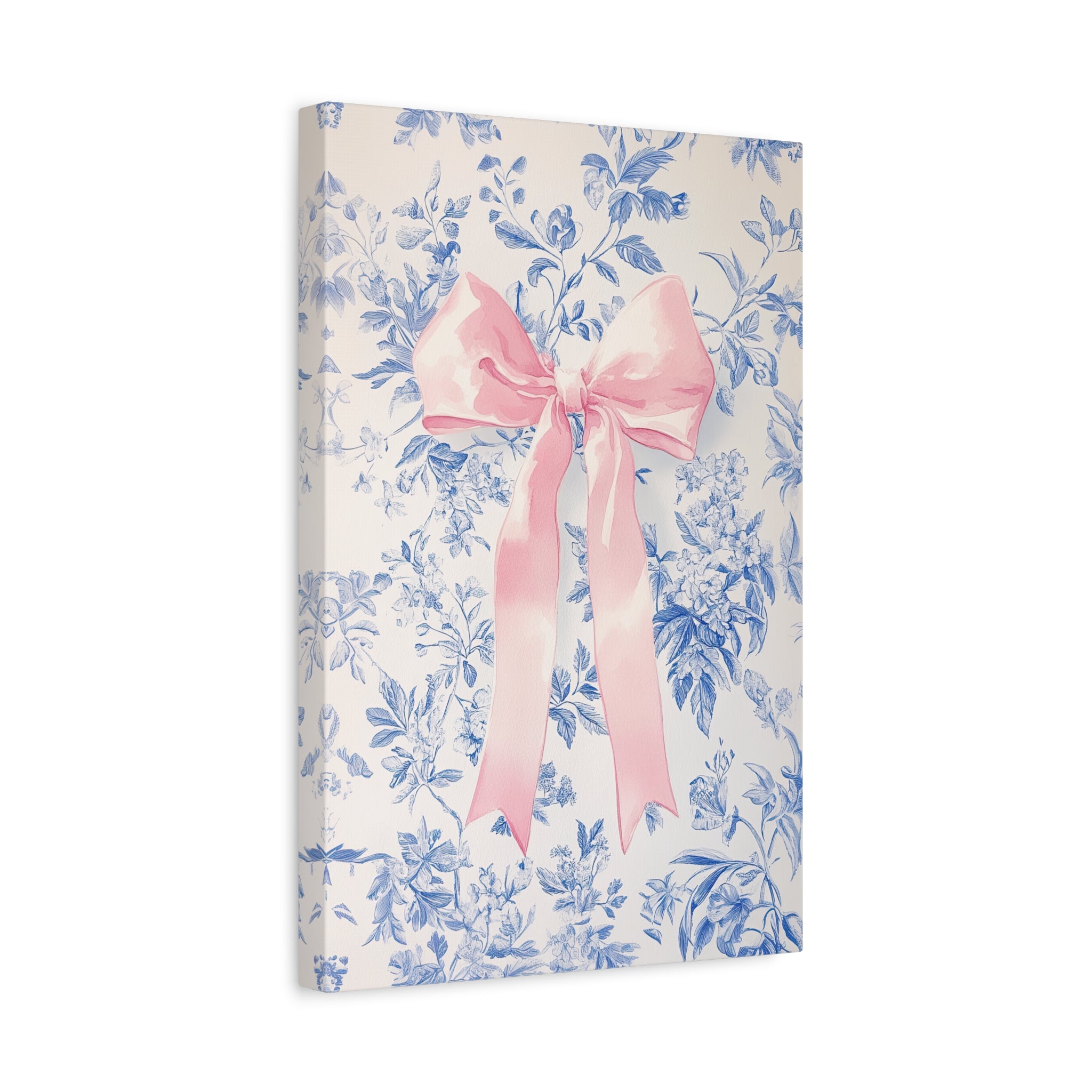 1.25" Matte Canvas - Pink Bow Floralscape