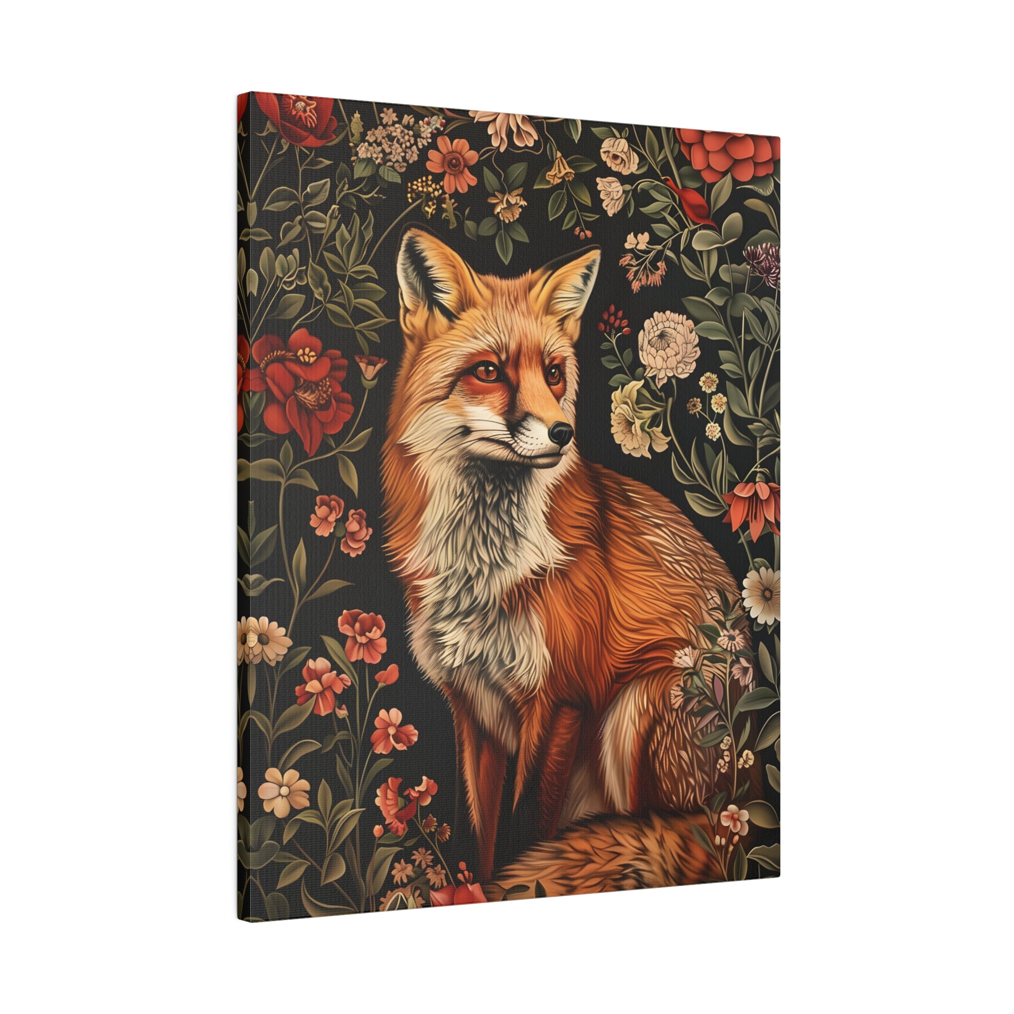 .75&quot; Matte Canvas - Fox Amongst Floral Whimsy