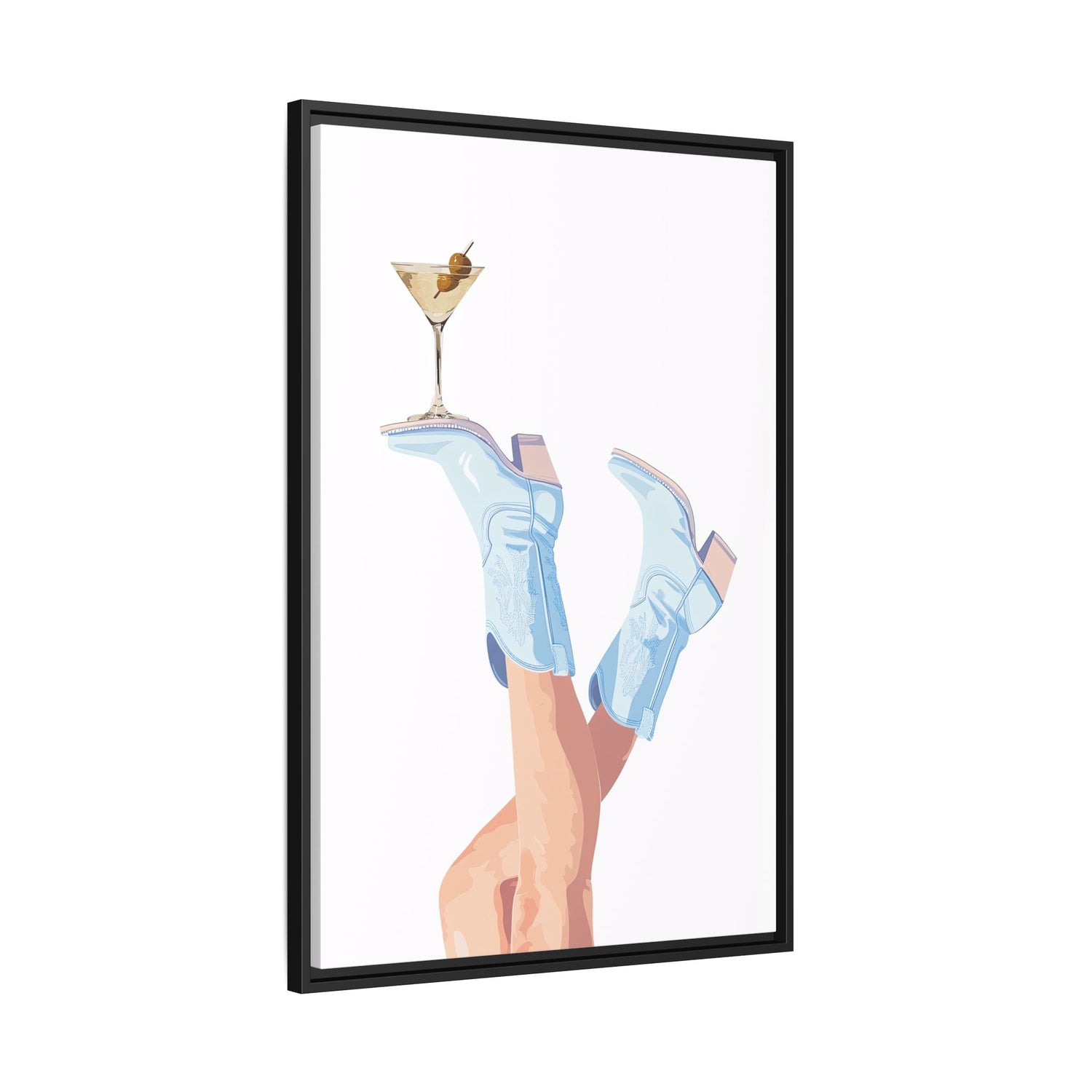 Framed Canvas - Boots Up, Cheers Babe