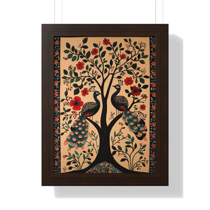 Framed Paper Print - Lovers Under Blooming Canopy