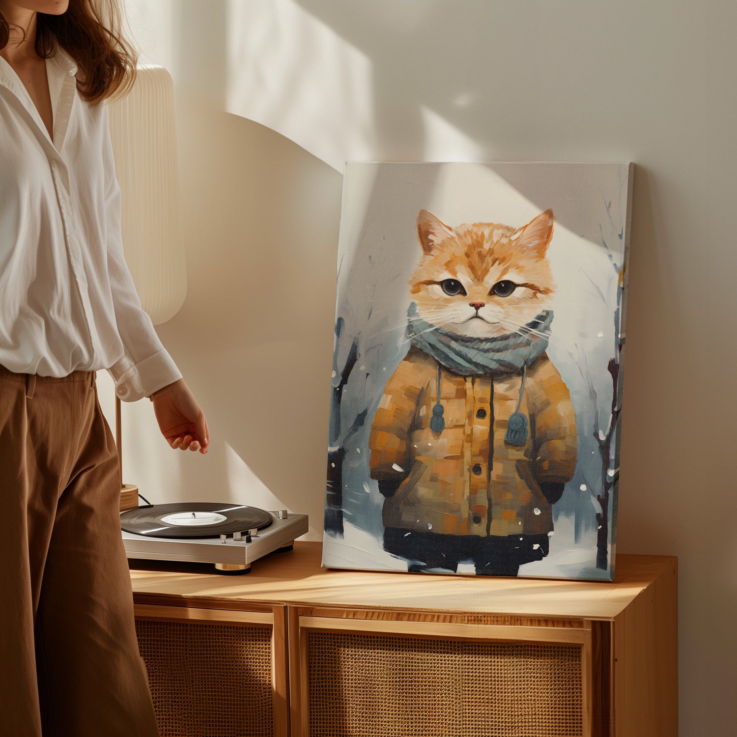 .75&quot; Matte Canvas - Cozy Kitty&