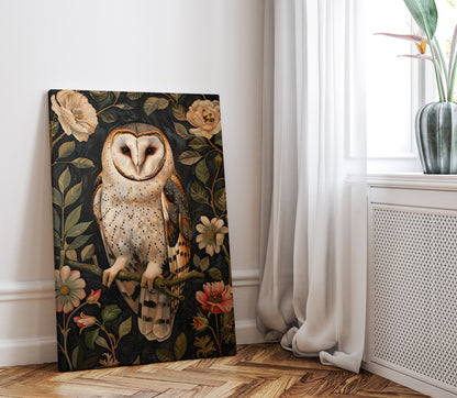 1.25" Matte Canvas - Nocturnal Bloom Owl