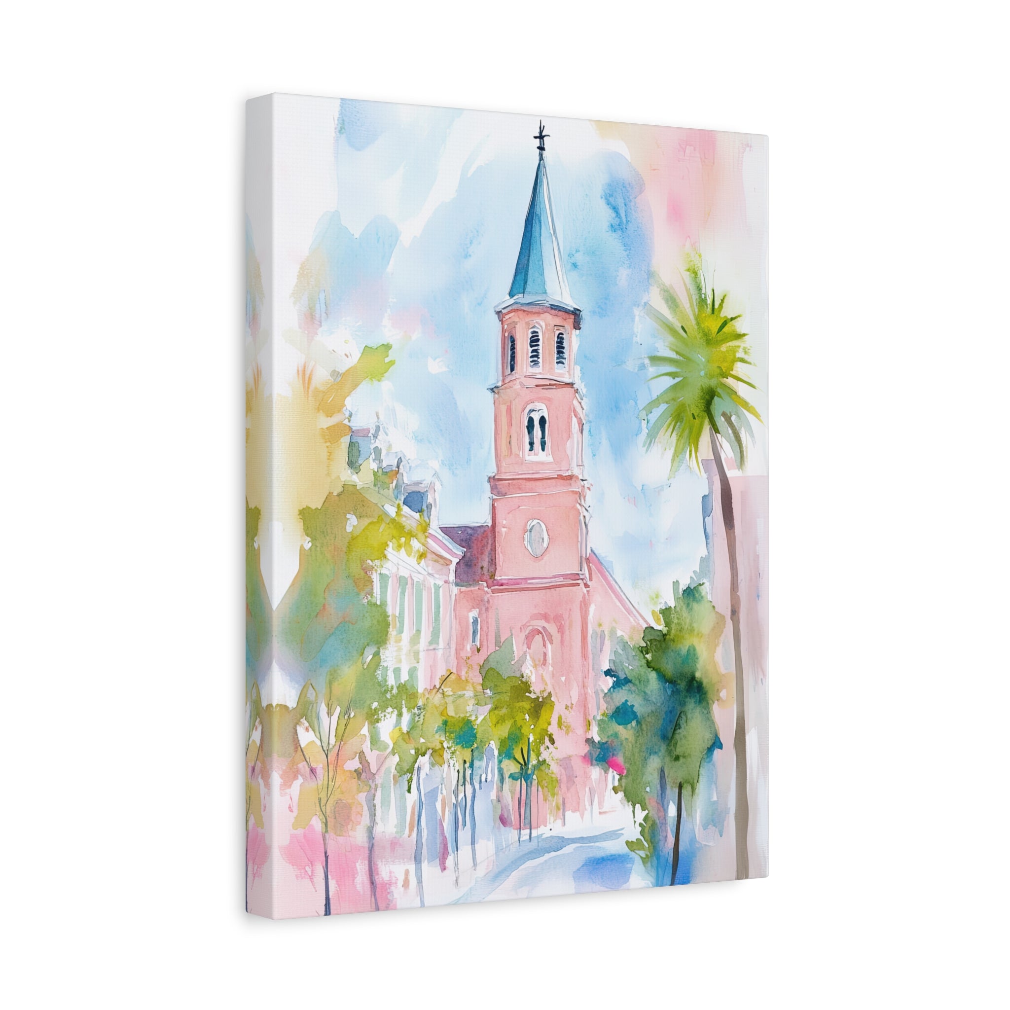 1.25" Matte Canvas - Charleston Steeple in Pastel Haze