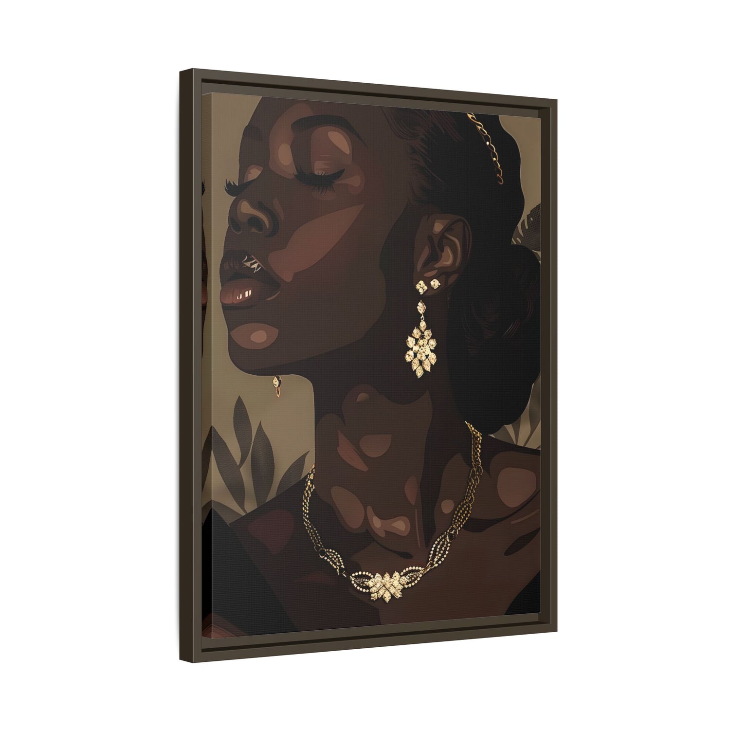 Framed Canvas - Golden Melanin Muse