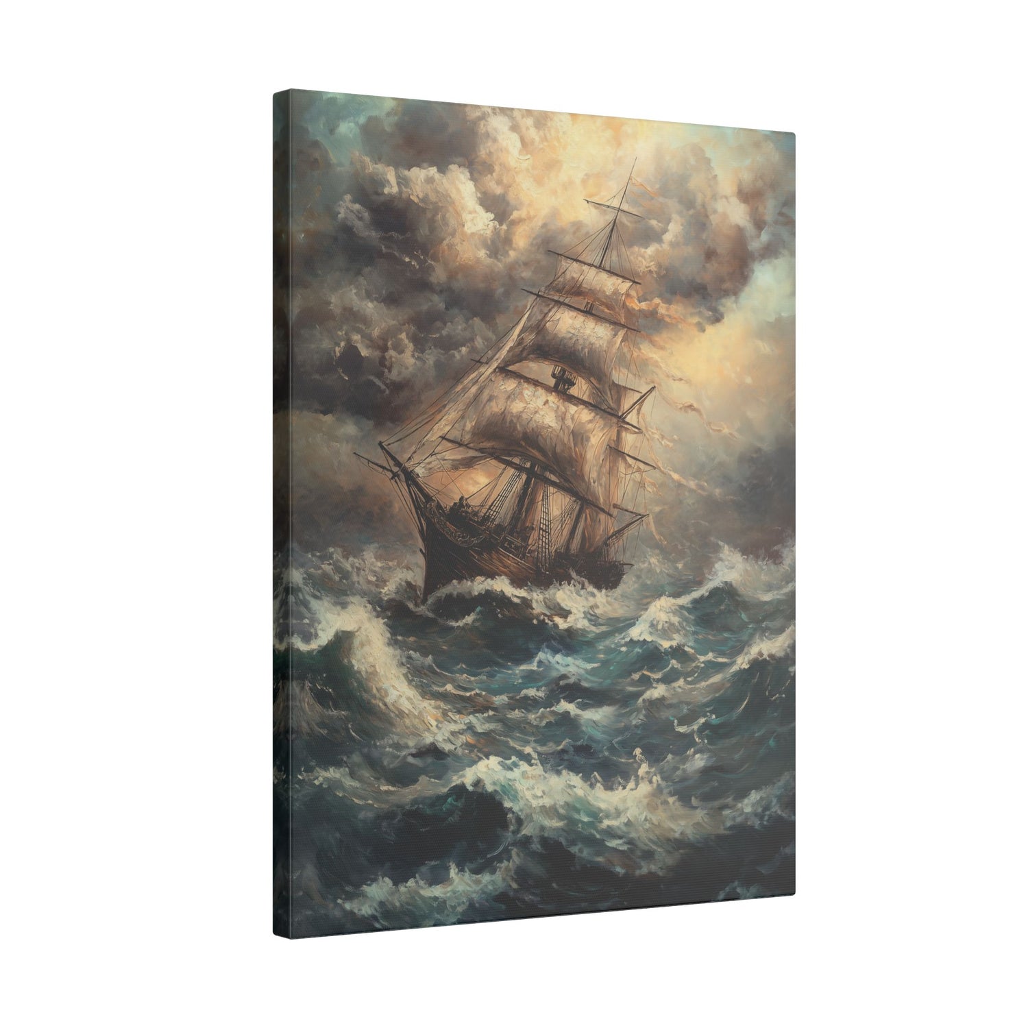 .75" Matte Canvas - Stormy Voyage Sailing Ship