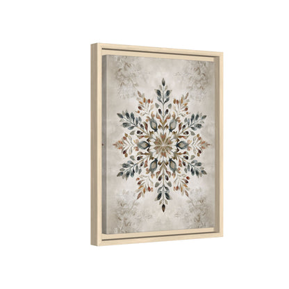 Framed Canvas - Nordic Botanical Snowflake