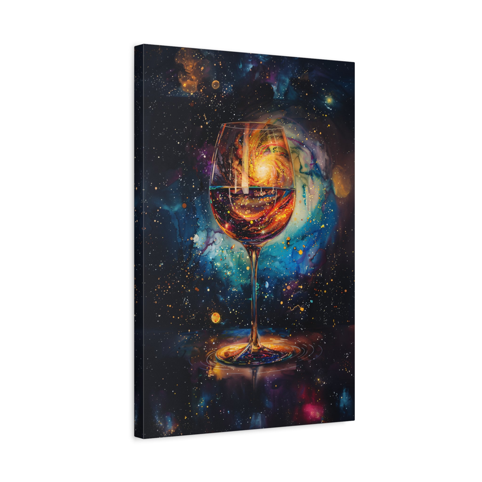 1.25" Matte Canvas - Cosmic Swirl in Wine Glass