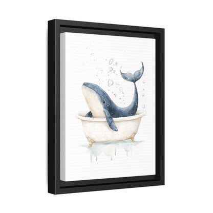 Framed Canvas - Whale Tub Bubble Splash
