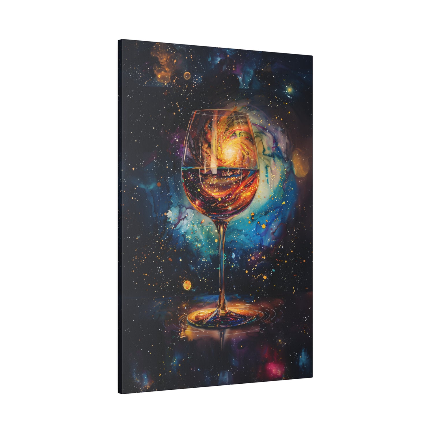 .75&quot; Matte Canvas - Cosmic Swirl in Wine Glass