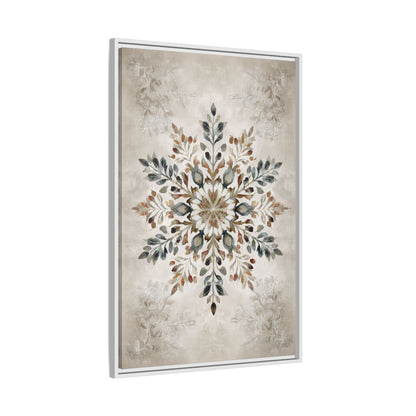 Framed Canvas - Nordic Botanical Snowflake